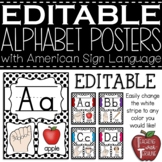 EDITABLE Alphabet Posters with American Sign Language {Bla