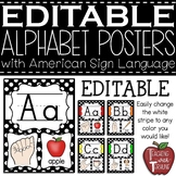 EDITABLE Alphabet Posters with American Sign Language {Polka Dot}