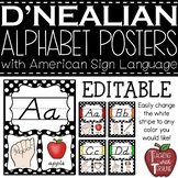 EDITABLE Alphabet Posters with American Sign Language {Polka Dot}