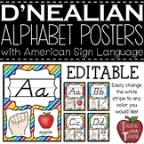 EDITABLE Alphabet Posters with American Sign Language {Primary}
