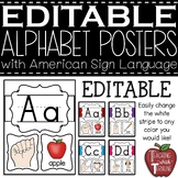 EDITABLE Alphabet Posters with American Sign Language {Sol