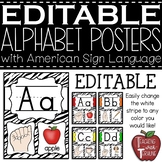 EDITABLE Alphabet Posters with American Sign Language {Zebra}