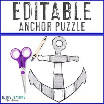 Preview of EDITABLE Anchor Puzzle | Create your own Ocean Decor, Boat Crafts, or Activities