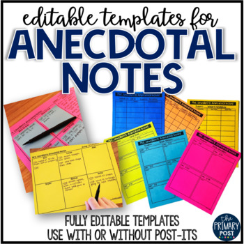 Preview of EDITABLE Anecdotal Note Templates