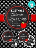 EDITABLE Apple Chalkboard Theme Circle Tags or Labels