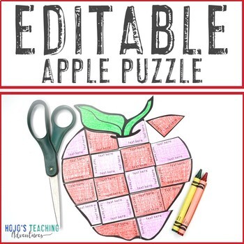 Preview of EDITABLE Apple Puzzle: Make an Life Cycle Activity Center | Apple Decor Theme