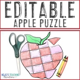 EDITABLE Apple Puzzle: Make an Life Cycle Activity Center 
