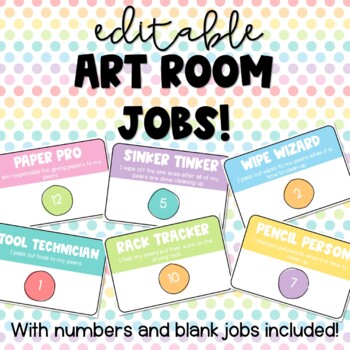 Preview of Art Room Jobs - Editable