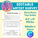 EDITABLE - Artist Survey - Student Questionnaire