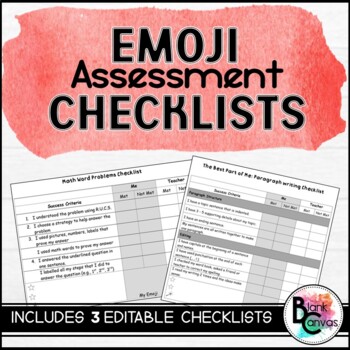 Preview of EDITABLE Assessment Checklists *Student, Peer, Teacher*