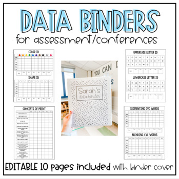 Preview of EDITABLE Assessment/Data Binder Covers and Pages