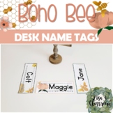 EDITABLE BOHO BEE Desk Name Tags / Name Plates /Toppers