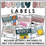 EDITABLE BOHO Supply Bin Labels - Classroom Supplies