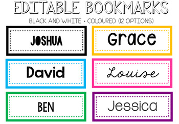 editable bookmarks by middle school with mrs t tpt