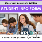EDITABLE Back To School Student Information Form & Get to 