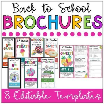Preview of EDITABLE Back to School Brochure | Open House Template | Meet The Teacher Letter