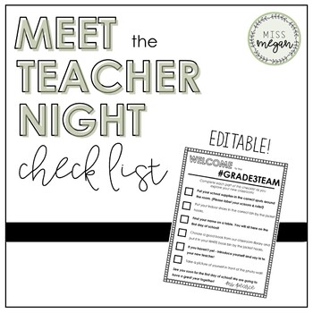 Preview of EDITABLE Open House | Meet the Teacher Night Checklist