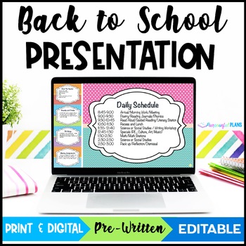 Preview of EDITABLE Back to School Night - Open House -Meet the Teacher Presentation Slides