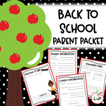 Preview of Digital Back to School Parent Forms with Meet the Teacher and Contact Forms