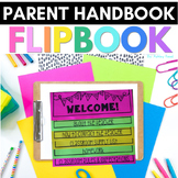 EDITABLE Back to School Parent Handbook Information Flip B