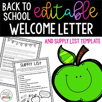 Preview of EDITABLE Back to School Welcome Letter