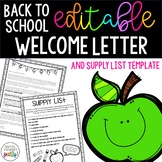 EDITABLE Back to School Welcome Letter