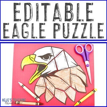 Preview of EDITABLE Bald Eagle Activity - Great for Patriots Day, Veterans Day, Sept. 11