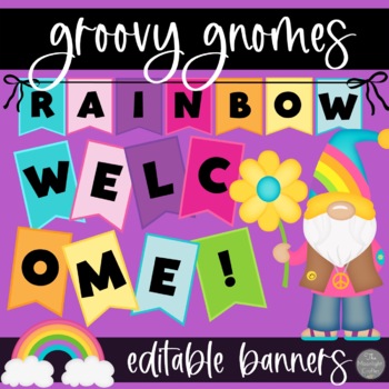 Preview of Groovy Gnome Decor EDITABLE Banners