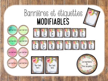 Preview of EDITABLE Banner and tags Bannière et étiquettes modifiables