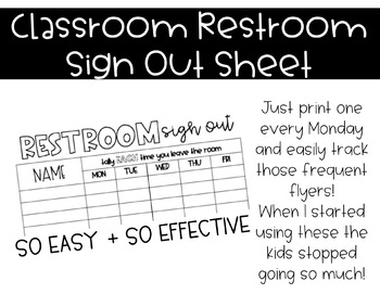 Preview of Restroom Sign Out Sheet