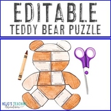 EDITABLE Puzzle: Use for Decor or a Teddy Bear Picnic Day,