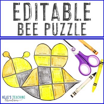 Preview of EDITABLE Bee Craft | Great for Summer or Classroom Decor Supplement!