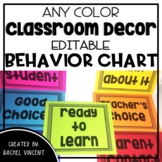 EDITABLE Behavior Clip Chart - Black and White Classroom Decor