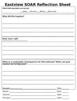 EDITABLE Behavior Reflection Sheets by Rummels Resources | TPT