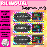 EDITABLE Bilingual Classroom Labels * Eng. & Spa. * ELL * 