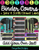 EDITABLE Binder Covers & Matching Sterilite Drawer / Desk 