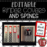 EDITABLE Binder Covers and Spines {Black, White, and Red}