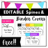 Binder Covers and Spines | Bright Colored Classroom | EDIT
