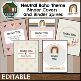 EDITABLE Binder Covers and Spines Templates | Neutral Boho