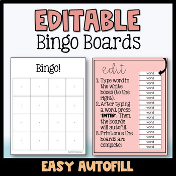 EDITABLE Bingo Boards by Ms Petok's Collaborative Classroom | TpT