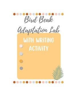 Preview of EDITABLE Bird Beak Adaptation Lab with Craft and Post-Lab Writing Activity.