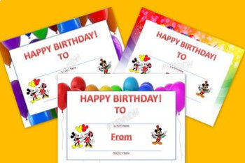 Preview of EDITABLE Birthday Certificate - Mickey Mouse Inspired