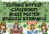 EDITABLE Bitmoji Classroom Rules Poster English & Spanish
