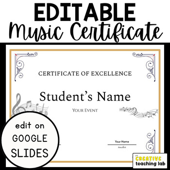 Preview of Editable and Printable Music Concert Certificate Awards Templates