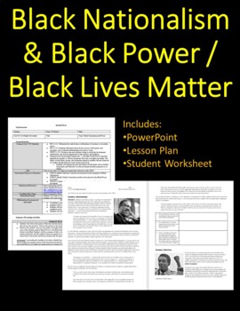 Preview of EDITABLE \\ Black Nationalism and Black Power Lesson - Black Lives Matter
