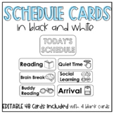 EDITABLE Black and White Modern Schedule Cards