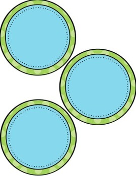 Preview of EDITABLE Blank Circle Labels in a variety of sizes!  (blue and green dots)