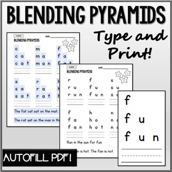 Preview of EDITABLE Blending Pyramids - Successive and Continuous Blending Practice!
