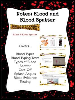 Preview of EDITABLE Blood and Blood Spatter Notes