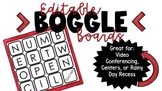 EDITABLE Boggle Boards for Centers